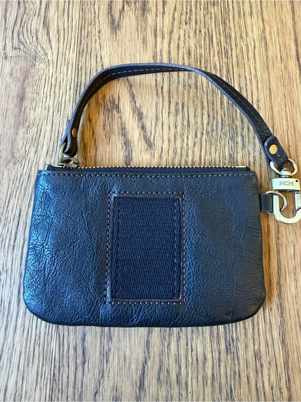 MCM Black Leather Keychain Coin Pouch - Picture 4 of 8